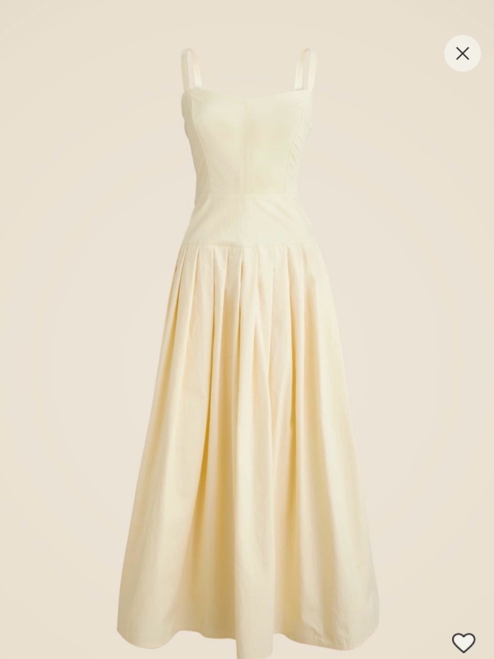 J. Crew Cream Strappy Pleated Fitted Drop Waist Maxi Dress CI080 (2025)